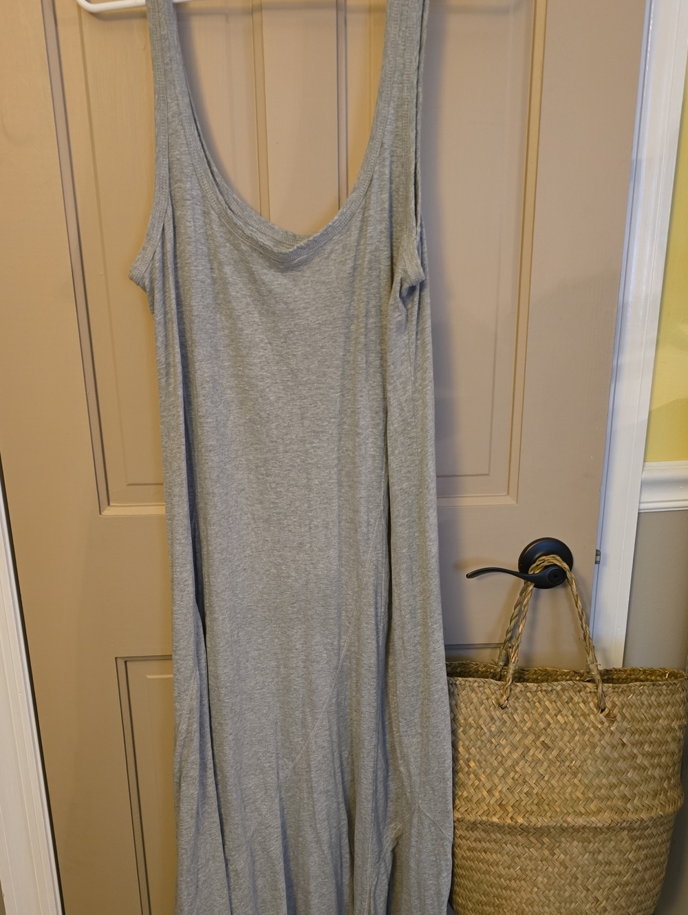 Free People Soft Scoop-Neck Maxi Dress - Light Gray